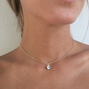 Boho gypsy mini eye necklace jewelry